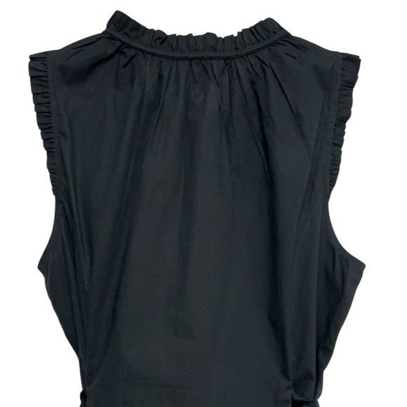 NEW J. CREW Factory Ruffle tie-neck mini dress cap sleeve in black size 14 - Picture 5 of 7
